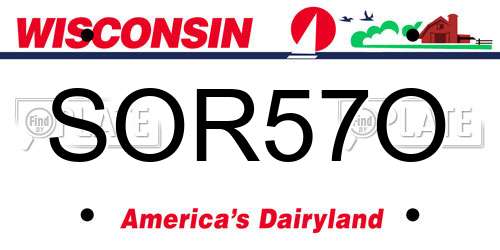 SOR57O Wisconsin License Plate