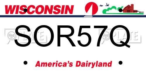 SOR57Q Wisconsin License Plate