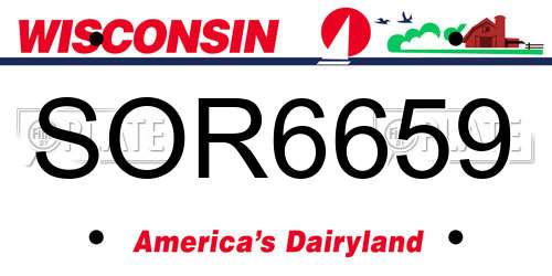 SOR6659 Wisconsin License Plate