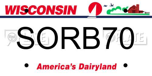 SORB70 Wisconsin License Plate