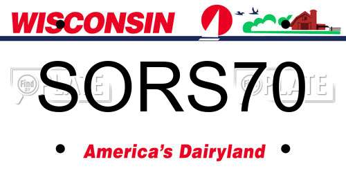 SORS70 Wisconsin License Plate