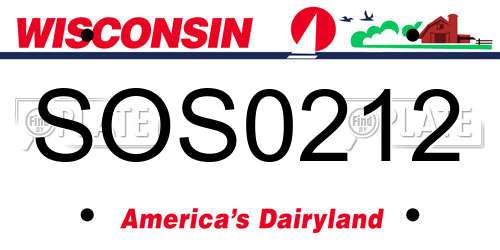 SOS0212 Wisconsin License Plate