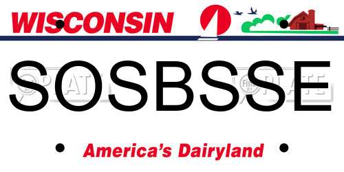 SOSBSSE Wisconsin License Plate