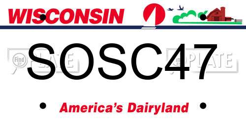 SOSC47 Wisconsin License Plate