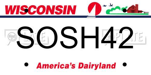 SOSH42 Wisconsin License Plate