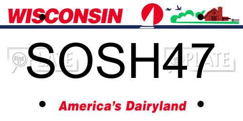 SOSH47 Wisconsin License Plate