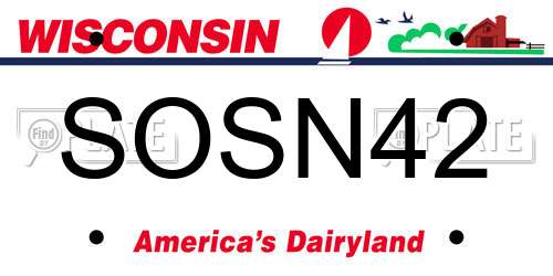 SOSN42 Wisconsin License Plate