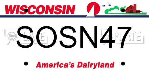 SOSN47 Wisconsin License Plate