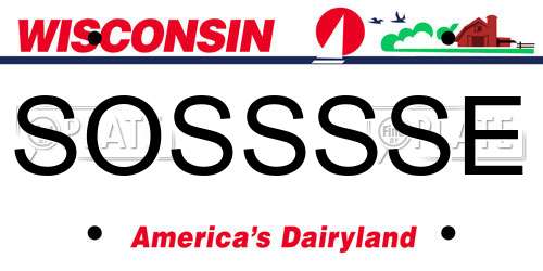 SOSSSSE Wisconsin License Plate