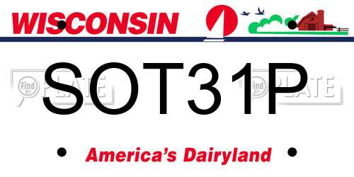 SOT31P Wisconsin License Plate