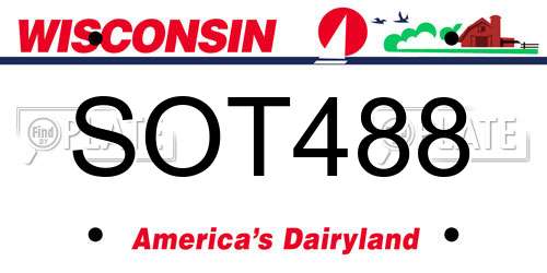 SOT488 Wisconsin License Plate