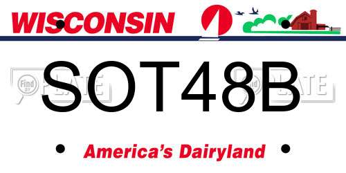 SOT48B Wisconsin License Plate