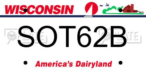 SOT62B Wisconsin License Plate