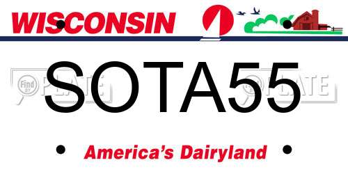 SOTA55 Wisconsin License Plate
