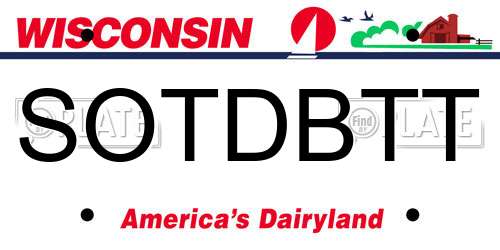 SOTDBTT Wisconsin License Plate