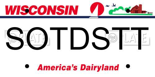 SOTDSTT Wisconsin License Plate