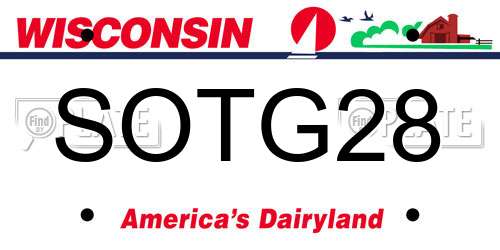 SOTG28 Wisconsin License Plate
