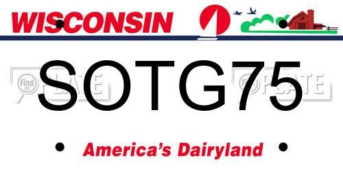 SOTG75 Wisconsin License Plate