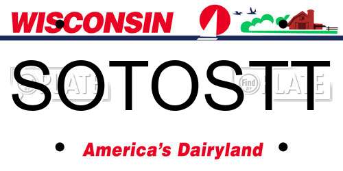 SOTOSTT Wisconsin License Plate
