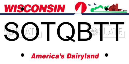 SOTQBTT Wisconsin License Plate