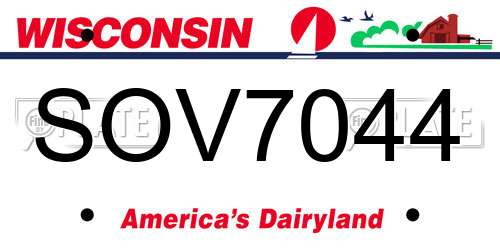SOV7044 Wisconsin License Plate