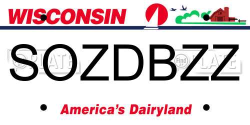 SOZDBZZ Wisconsin License Plate