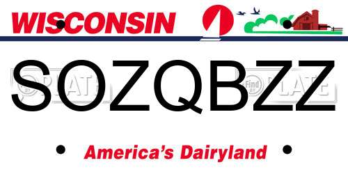 SOZQBZZ Wisconsin License Plate