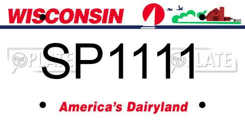 SP1111 Wisconsin License Plate