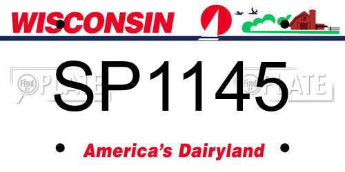 SP1145 Wisconsin License Plate