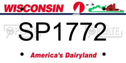 SP1772 Wisconsin License Plate