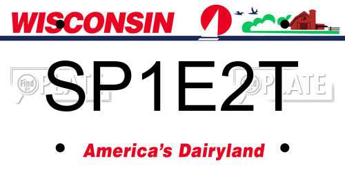 SP1E2T Wisconsin License Plate