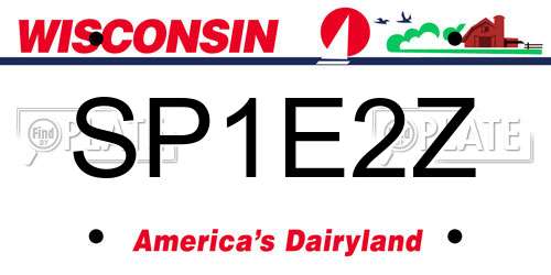 SP1E2Z Wisconsin License Plate