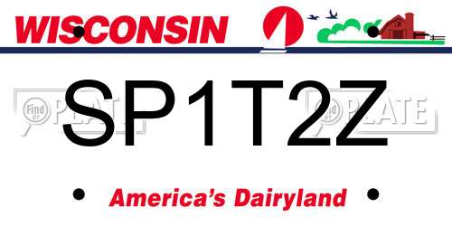 SP1T2Z Wisconsin License Plate