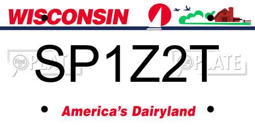 SP1Z2T Wisconsin License Plate
