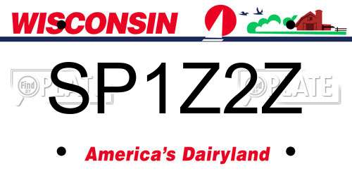 SP1Z2Z Wisconsin License Plate