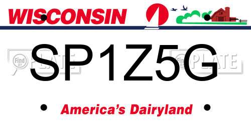 SP1Z5G Wisconsin License Plate