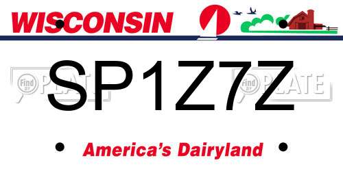 SP1Z7Z Wisconsin License Plate
