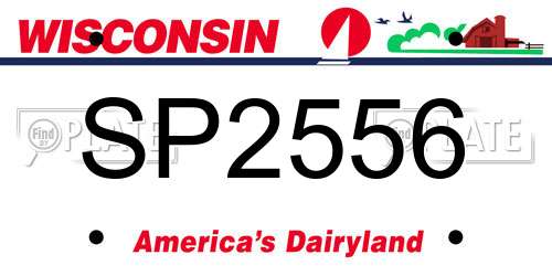 SP2556 Wisconsin License Plate
