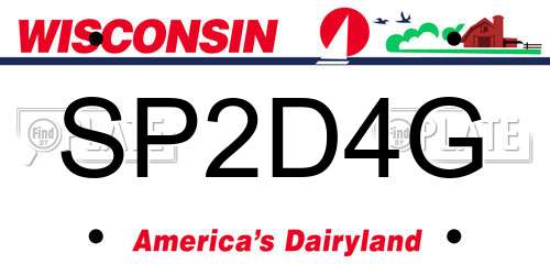 SP2D4G Wisconsin License Plate