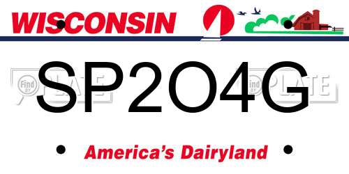 SP2O4G Wisconsin License Plate