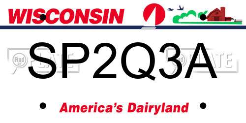 SP2Q3A Wisconsin License Plate