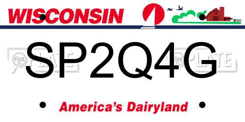 SP2Q4G Wisconsin License Plate