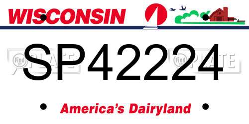 SP42224 Wisconsin License Plate