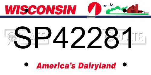 SP42281 Wisconsin License Plate