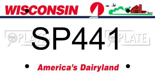 SP441 Wisconsin License Plate