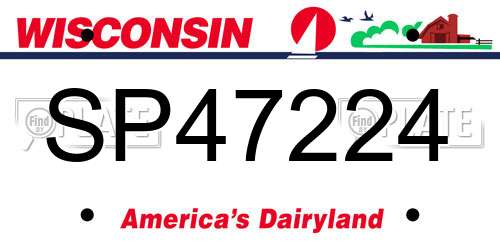 SP47224 Wisconsin License Plate