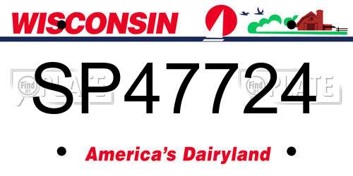 SP47724 Wisconsin License Plate