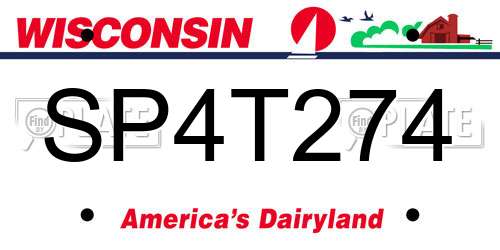 SP4T274 Wisconsin License Plate