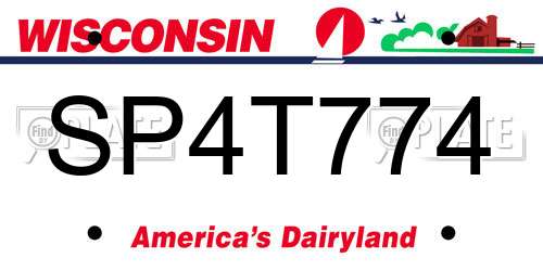 SP4T774 Wisconsin License Plate