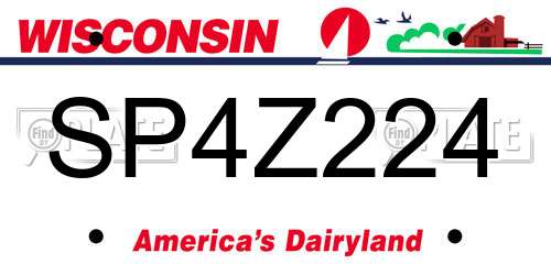 SP4Z224 Wisconsin License Plate